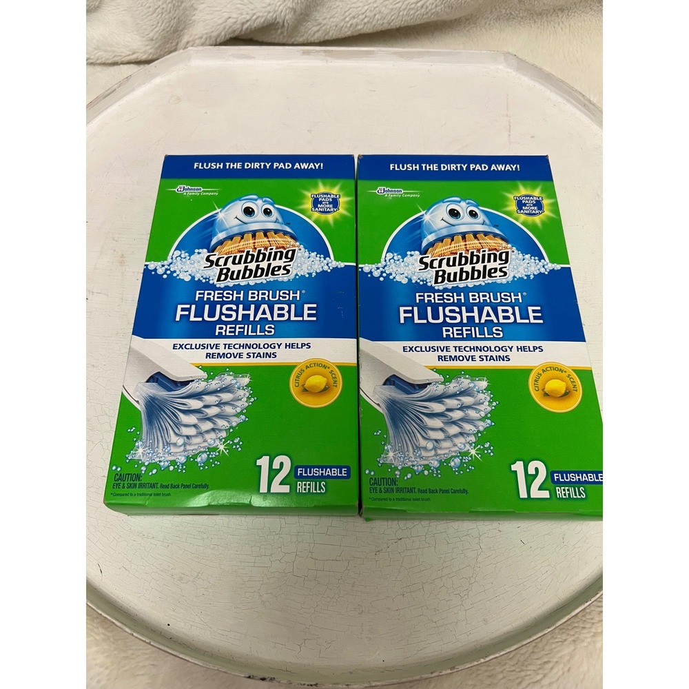 Scrubbing Bubbles Fresh Brush Flushable Refills Citrus Scent 12ct Lot of 4 Boxes